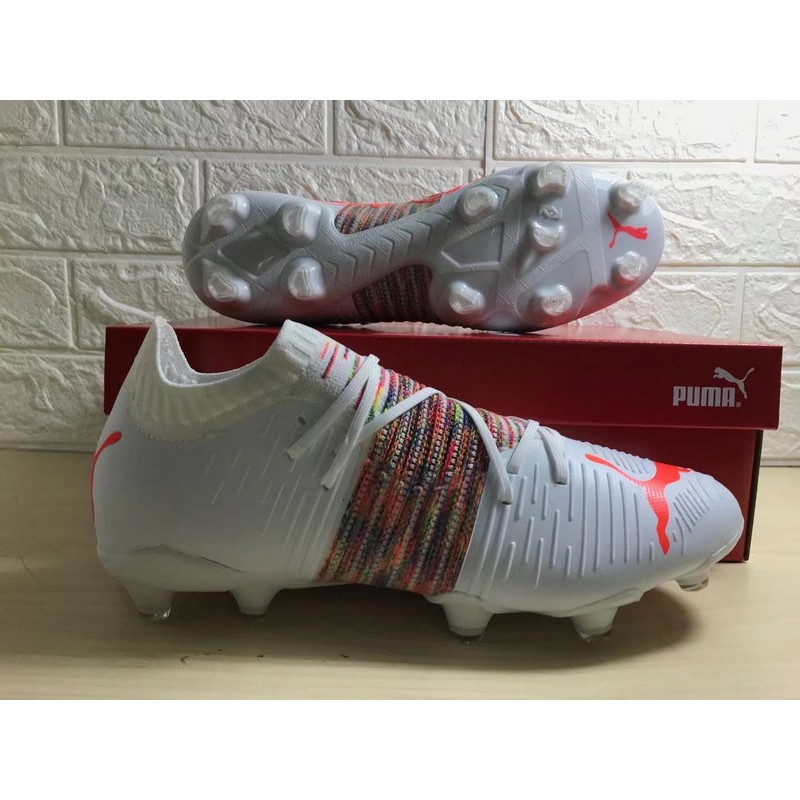 Shop The Puma Future Z 1 1 Fg Ag Njr Spectra In White Red Blast Cleats