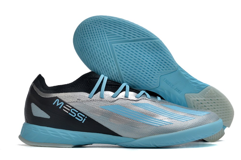 Adidas X Crazyfast Messi.1 IC Indoor Infinito - Silver Metallic/Bliss Blue/Core Black