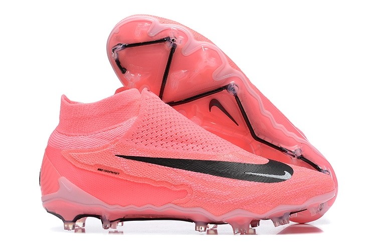 Nike Phantom GX Elite High-Top FG Soccer Cleats - Pink/Black/White