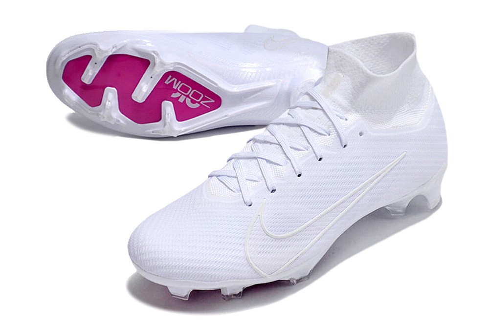 Nike Zoom Mercurial Superfly 9 Elite FG - White/White/Purple