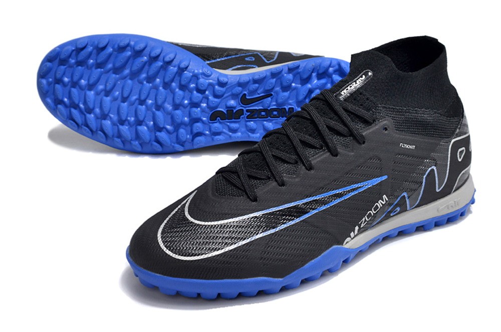 Nike Zoom Mercurial Superfly 9 Elite TF Turf - Black/Royal Blue