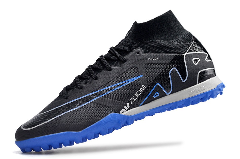 Nike Zoom Mercurial Superfly 9 Elite TF Turf - Black/Royal Blue