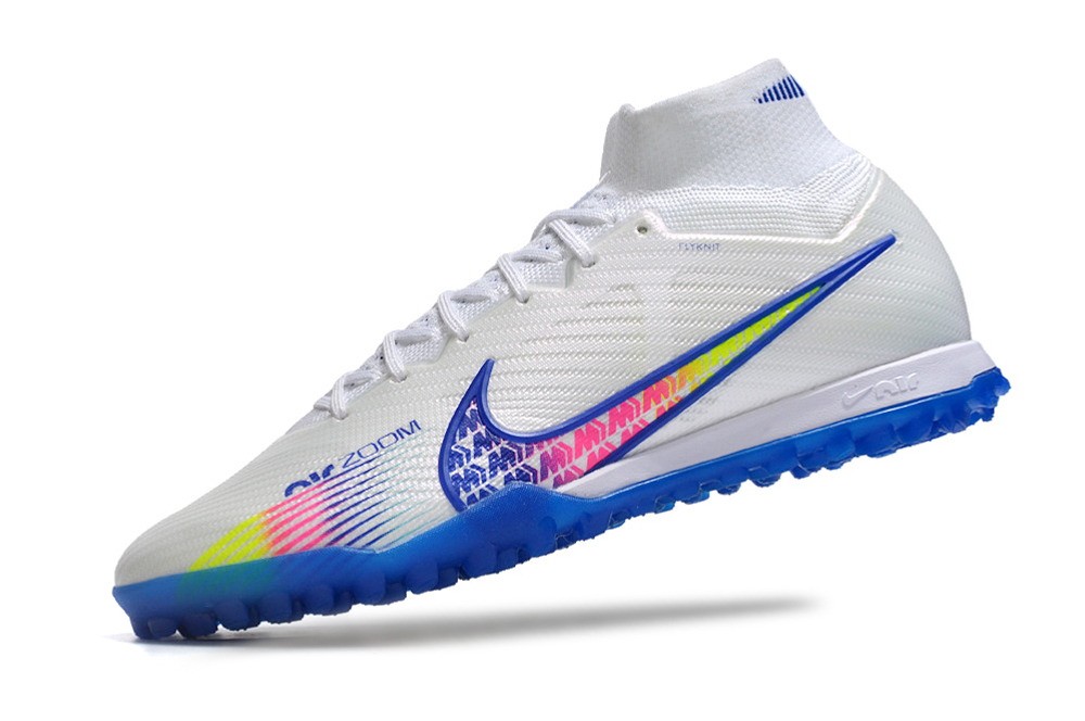 Nike Zoom Mercurial Superfly 9 Elite TF Turf - White/Royal Blue/Pink