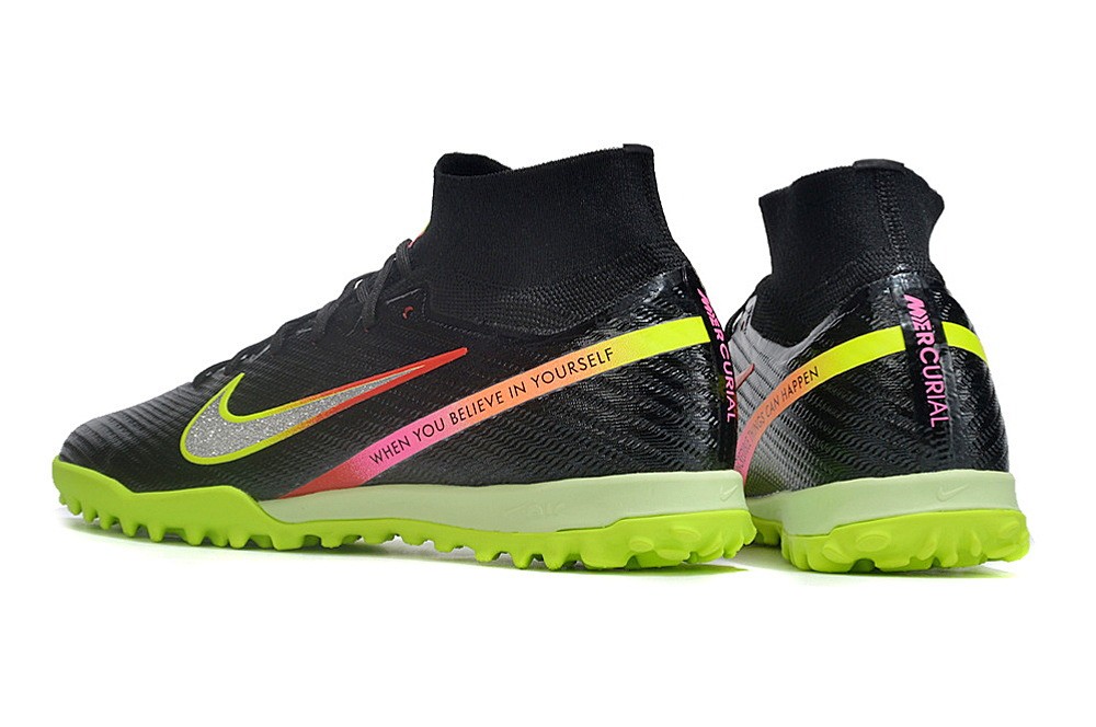 Nike Zoom Mercurial Superfly 9 Rashford Elite TF Turf - Black/Volt/Pink