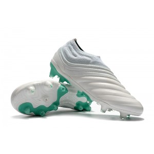 Adidas Copa 19+ FG - Lacelesss - White / Green / White
