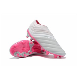 Adidas Copa 19+ FG - Lacelesss - White / Pink / Black