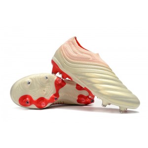 Adidas Copa 19+ FG - Lacelesss - White / Red