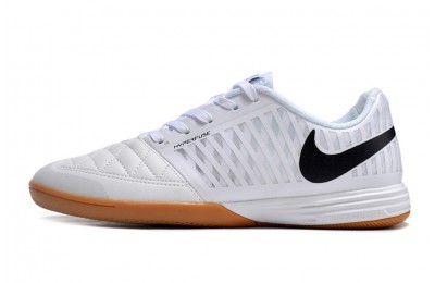 Nike Lunar Gato II Low Top IC Indoor Cleats - White/Light Brown