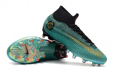Nike Mercurial Superfly 6 360 Elite AG CR7 Cheapter 6 Soccer Cleats Clear Jade/Metalic Vivid Gold/Black