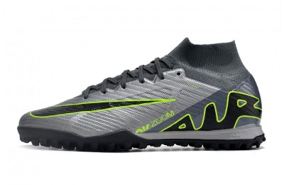 Nike Zoom Mercurial Superfly 9 Elite TF Turf R9 - Chrome/Dark Grey/Black/Green