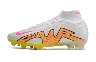 Nike Air Zoom Mercurial Superfly 9 Elite FG - White/Pink/Yellow